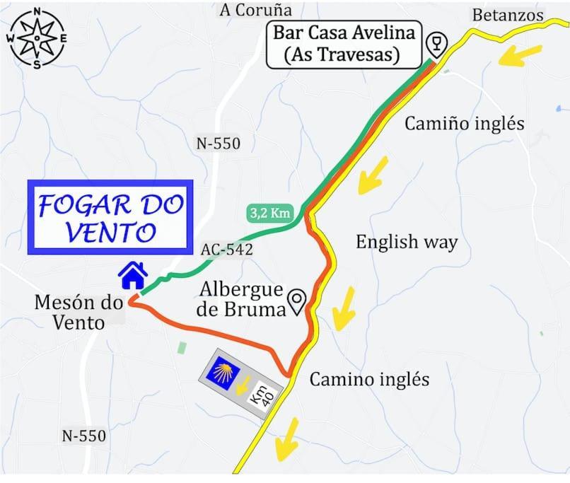Fogar Do Vento-ordes, Cerca De Camino Ingles Bruma Appartamento